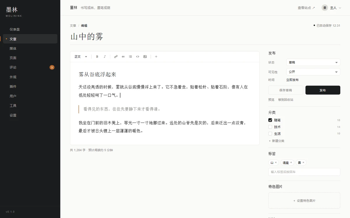 编辑器 · 区块模式